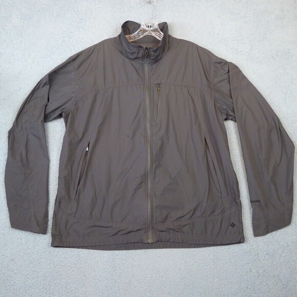 Columbia Jacket Mens XL Extra Large Gray Windbreaker Long Sleeve Omni Shield - Picture 1 of 13
